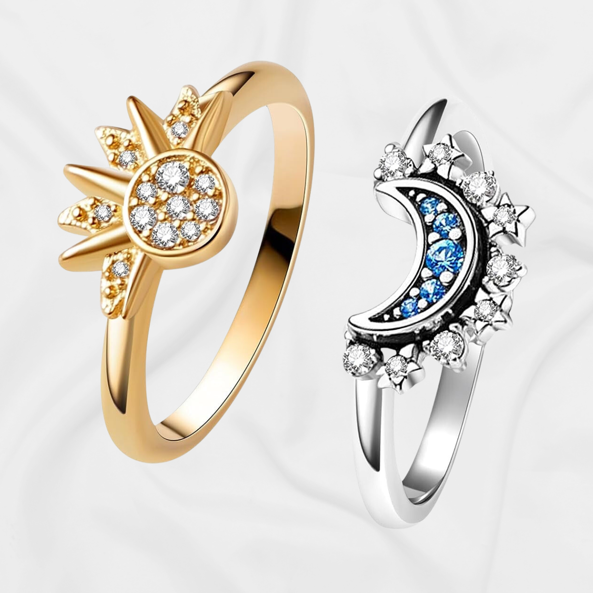 Sunshine | Zon en Maan Ring Set | 50% Korting